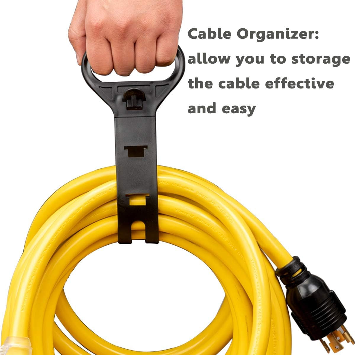 25 Feet Heavy Duty Generator Extension Cord,Generator Locking Cord,Nema L5-30P/Three 5-15R, 3 Prong 10 Gauge Flexible Generator Cable, Generator Power Cord,30Amp 3750 Watts