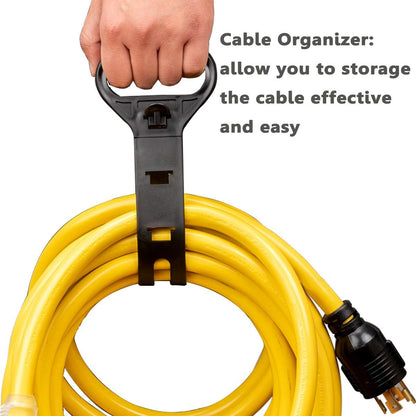 25 Feet Heavy Duty Generator Extension Cord,Generator Locking Cord,Nema L5-30P/Three 5-15R, 3 Prong 10 Gauge Flexible Generator Cable, Generator Power Cord,30Amp 3750 Watts