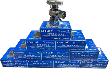 10Pcs  Heavy Duty 1/2" Angle Stop Valve,1/2" Nom. (5/8"OD) Compression X 3/8"OD Outlet Water Shut off Valves,1/4 Turnmetal Handle Angle Valve for Water Pipes,For Sink,Toilet,Faucet Valve